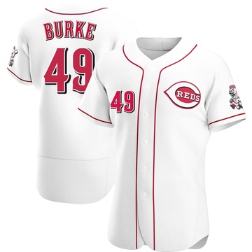 Men's Cincinnati Reds Brock Burke White Home Jersey - Authentic