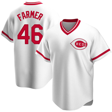 Men's Cincinnati Reds Buck Farmer White Home Cooperstown Collection Jersey - Replica