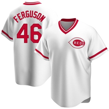 Men's Cincinnati Reds Caleb Ferguson White Home Cooperstown Collection Jersey - Replica