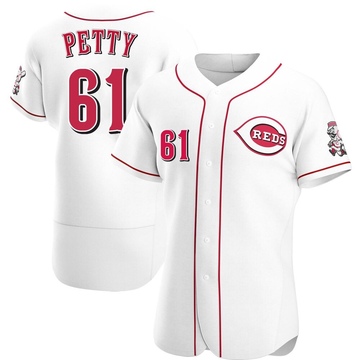 Men's Cincinnati Reds Chase Petty White Home Jersey - Authentic