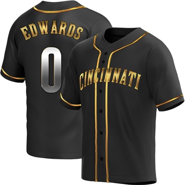 Men's Cincinnati Reds Jacob Edwards Black Golden Alternate Jersey - Replica