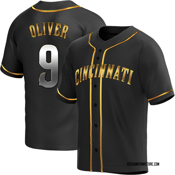 Men's Cincinnati Reds Joe Oliver Black Golden Alternate Jersey - Replica