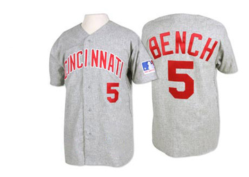 Men's Cincinnati Reds Johnny Bench Grey 1969 Throwback Jersey - Authentic