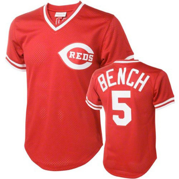 Men's Cincinnati Reds Johnny Bench Red Throwback Jersey - Authentic