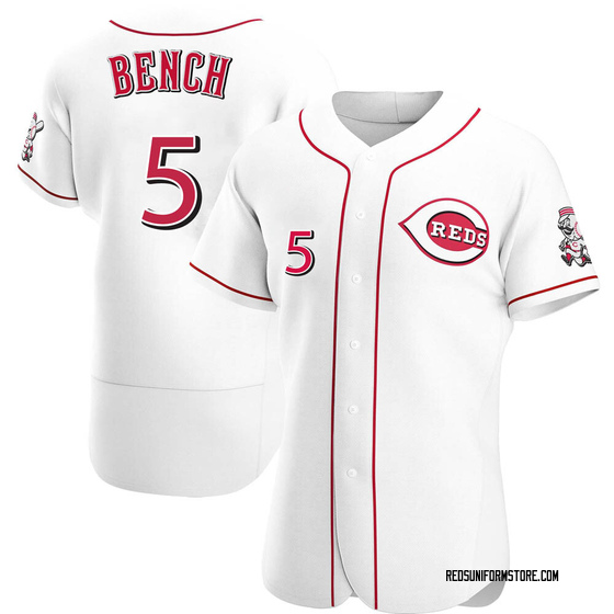 Men's Cincinnati Reds Johnny Bench White Home Jersey - Authentic