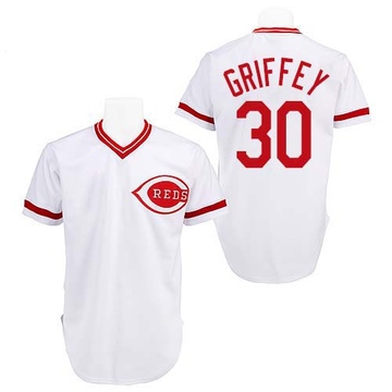 Men's Cincinnati Reds Ken Griffey White Throwback Jersey - Replica