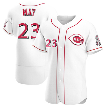 Men's Cincinnati Reds Lee May White Home Jersey - Authentic
