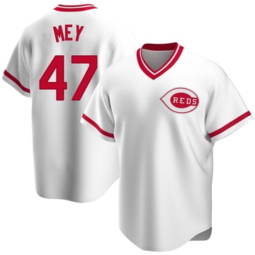 Men's Cincinnati Reds Luis Mey White Home Cooperstown Collection Jersey - Replica