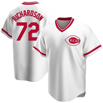 Men's Cincinnati Reds Lyon Richardson White Home Cooperstown Collection Jersey - Replica