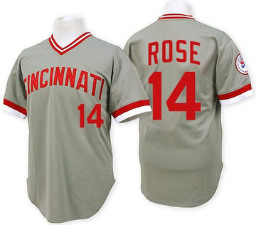 Men's Cincinnati Reds Pete Rose Grey Throwback Jersey - Authentic