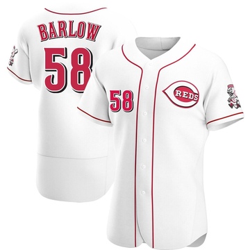 Men's Cincinnati Reds Scott Barlow White Home Jersey - Authentic