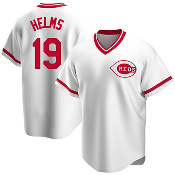 Men's Cincinnati Reds Tommy Helms White Home Cooperstown Collection Jersey - Replica