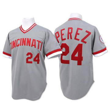 Men's Cincinnati Reds Tony Perez Grey Throwback Jersey - Authentic