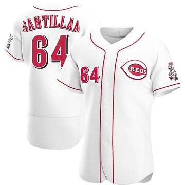 Men's Cincinnati Reds Tony Santillan White Home Jersey - Authentic