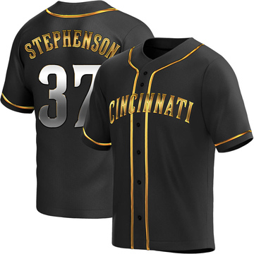 Men's Cincinnati Reds Tyler Stephenson Black Golden Alternate Jersey - Replica