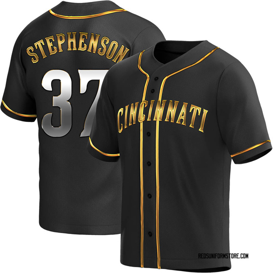 Men's Cincinnati Reds Tyler Stephenson Black Golden Alternate Jersey - Replica