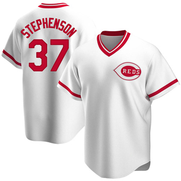 Men's Cincinnati Reds Tyler Stephenson White Home Cooperstown Collection Jersey - Replica