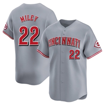 Men's Cincinnati Reds Wade Miley Gray Away Jersey - Limited
