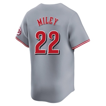 Men's Cincinnati Reds Wade Miley Gray Away Jersey - Limited