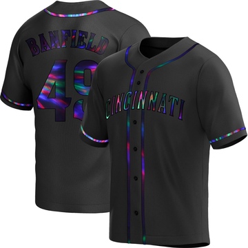 Men's Cincinnati Reds Will Banfield Black Holographic Alternate Jersey - Replica