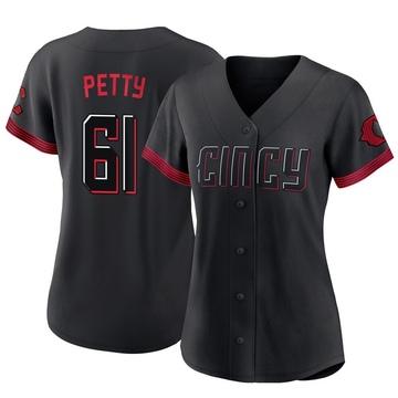 Women's Cincinnati Reds Chase Petty Black 2023 City Connect Jersey - Replica