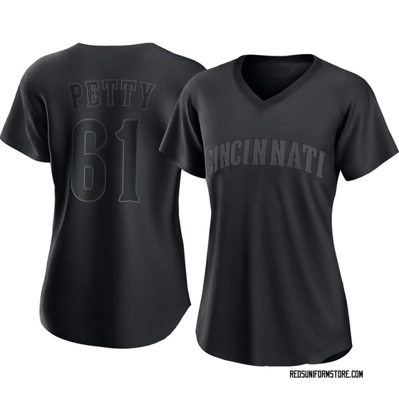Women's Cincinnati Reds Chase Petty Black Pitch Fashion Jersey - Authentic