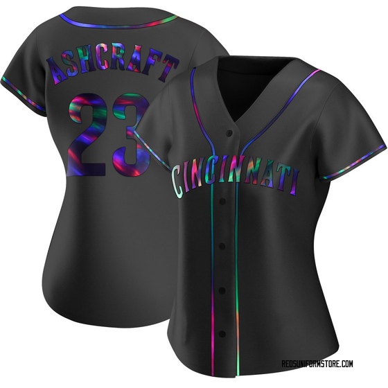 Women's Cincinnati Reds Graham Ashcraft Black Holographic Alternate Jersey - Replica