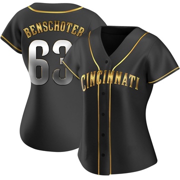 Women's Cincinnati Reds Samuel Benschoter Black Golden Alternate Jersey - Replica