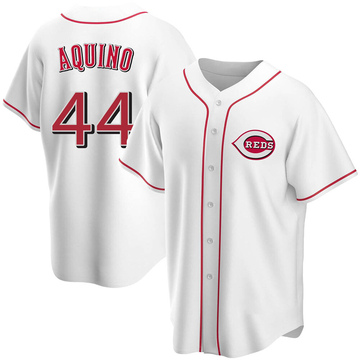 Youth Cincinnati Reds Aristides Aquino White Home Jersey - Replica