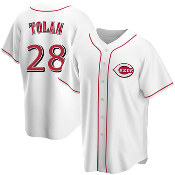 Youth Cincinnati Reds Bobby Tolan White Home Jersey - Replica