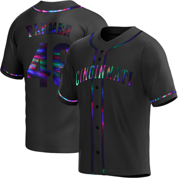 Youth Cincinnati Reds Buck Farmer Black Holographic Alternate Jersey - Replica
