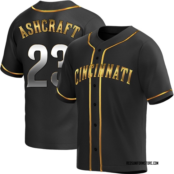 Youth Cincinnati Reds Graham Ashcraft Black Golden Alternate Jersey - Replica