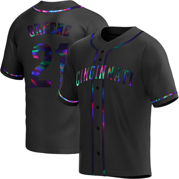 Youth Cincinnati Reds Hunter Greene Black Holographic Alternate Jersey - Replica