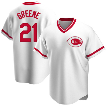 Youth Cincinnati Reds Hunter Greene White Home Cooperstown Collection Jersey - Replica