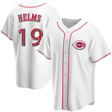 Youth Cincinnati Reds Tommy Helms White Home Jersey - Replica