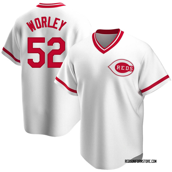Youth Cincinnati Reds Vance Worley White Home Cooperstown Collection Jersey - Replica