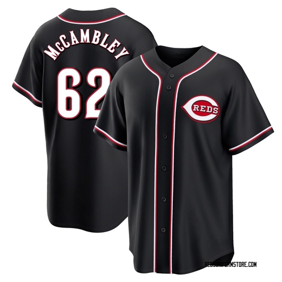 Youth Cincinnati Reds Zachary McCambley Black Fashion Out Jersey - Replica